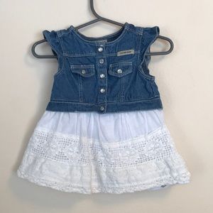 Calvin Klein Denim and Lace Dress
